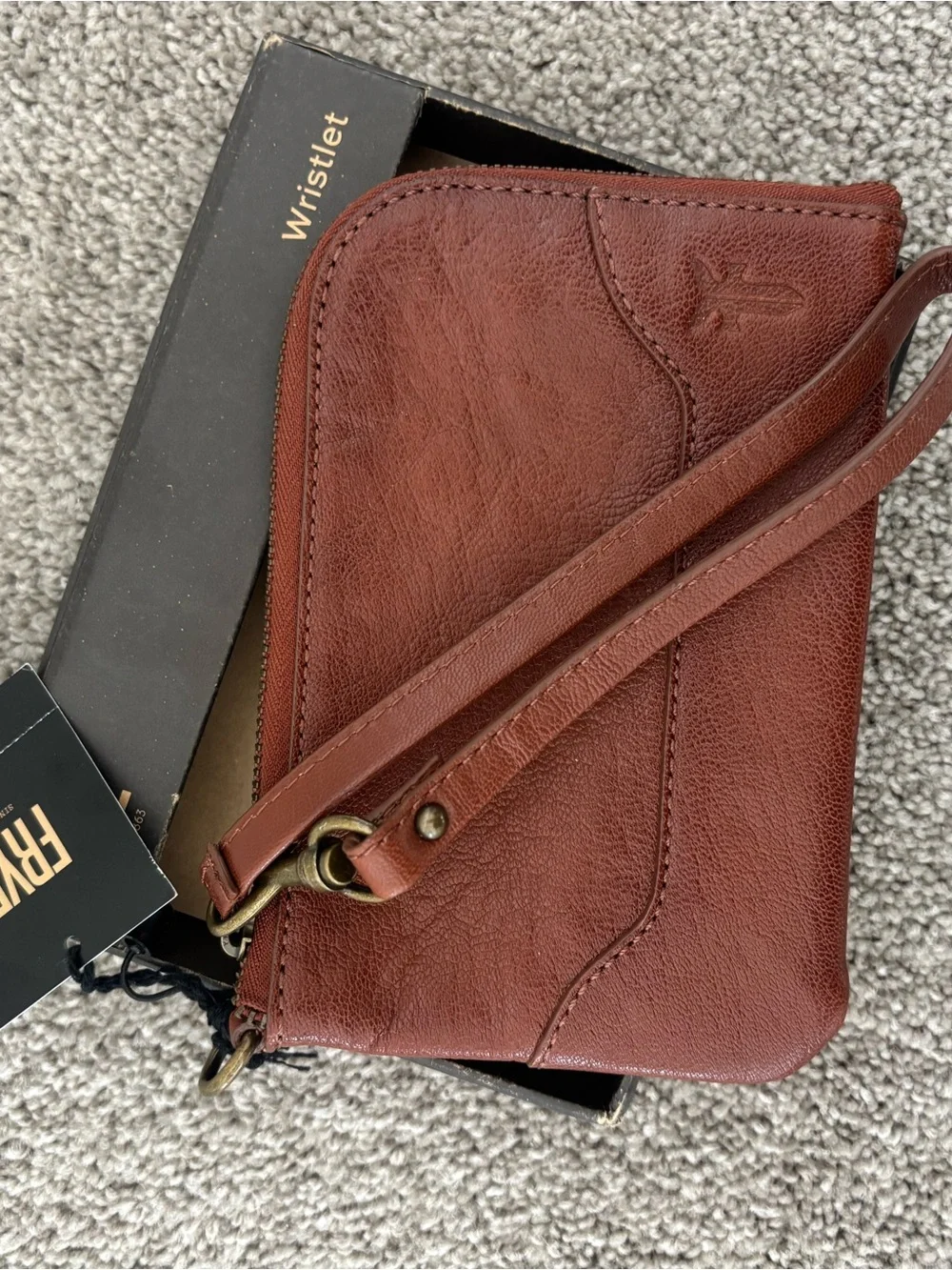 FRYE Leather Wristlet - Cognac